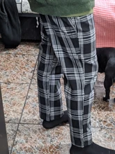 Plaid Pants Trousers Men Joggers Streetwear Lappster-Youth Black Straight Korean Plus-Size
