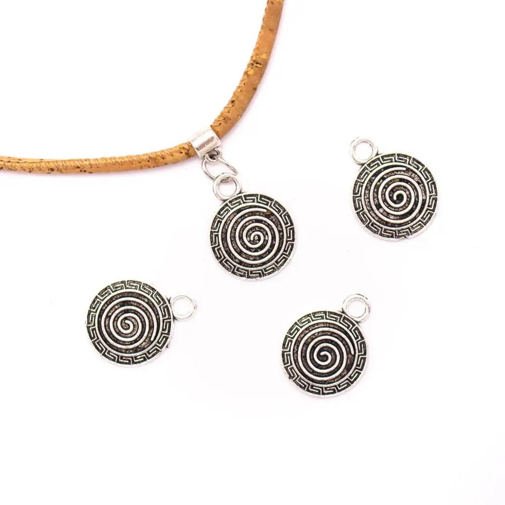 

10 units 18x18mm Pendant antique silver Spiral jewelry pendant Jewelry Findings & Components D-3-415