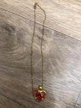 Nuevo amor corazón rojo rosa colgante, collar de mujer Color dorado para señorita gargantilla collar de joyería de moda para el Día de San Valentín regalo