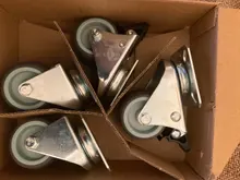 Casters Wheels Trolley Swivel Brake Soft-Rubber-Roller NAIERDI Heavy-Duty Platform 2inch