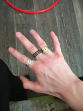 Letdiffery de acero inoxidable de Color negro cruz de jesús carta anillo de rezo de biblia anillos de dedo para los hombres 8mm joyas de amuleto