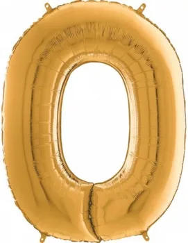 

Balloon Number 0 Gold 66cm