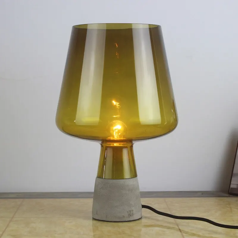 Green Northern Europe Concise Multi Color Glass Table Light Bed Room Study Room Restaurant Decoration Lamp Free Shipping - Цвет абажура: Green