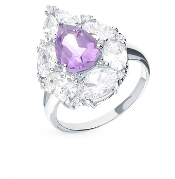 

Silver ring with amethyst and cubic zirconia sunlight sample 925