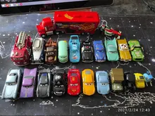 Disney Pixar-Juguetes de los personajes de Cars para niños, coches de juguetes de Cars 2 3, Lightning McQueen, Mater Jackson, Storm Ramirez, 1:55, vehículo fundido a presión, juguete de metal de aleación para chicos