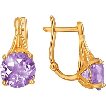 

Esthete earrings with 2 Amethyst Red Gold