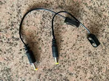 Convertidor de clips de batería de 9V, conector a presión de Cable de alimentación, enchufe de 2,1mm y 5,5mm para Pedal de efectos de guitarra, adaptador de fuente de alimentación de batería, 2 uds.