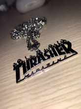 Colgante de estilo Hip Hop callejero, collar colorido de Thrasher que se puede enfriar, joyería de acero de titanio