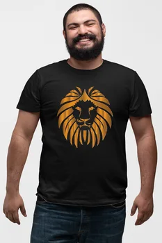 

Angemiel Wear Gold Filled Lion Black Men 'S Cotton Big Size T-Shirt