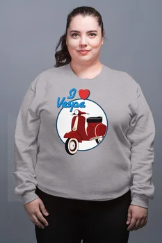 

Angemiel Wear I Love Vespa Gray Female Sweatshirt