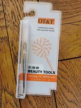 OT & T-Pinzas para cejas profesional, acero inoxidable, eliminación de vello de cejas, Punta inclinada plana, herramientas para maquillaje Facial