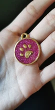 Plates Pendant Pet-Name-Tags Engraving Paw Dogs Anti-Lost Round-Shape Cat Personalized
