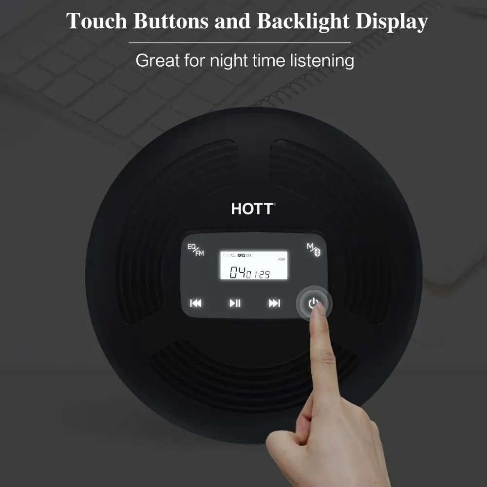 HOTT CD Rechargeable Bluetooth Portable CD Player