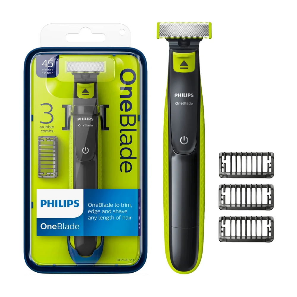 Philips OneBlade QP2520 Rasoio elettrico, regolabarba, 3 pettini rimovibili  ricaricabile lavabile impermeabile bagnato e asciutto macchina da barba di  precisione per uomo - AliExpress