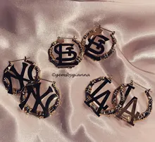 DOREMI-pendientes de aro de bambú de acero inoxidable, personalizables, con nombre, estilo bambú, con palabras llamativas