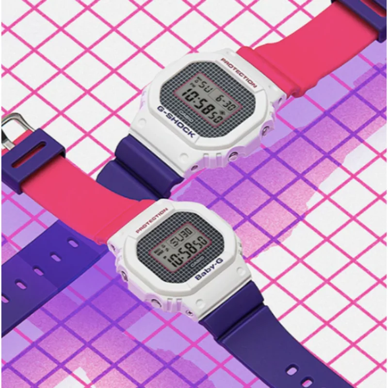 Оригинальные Водонепроницаемые цифровые часы Casio унисекс модные с силиконовым