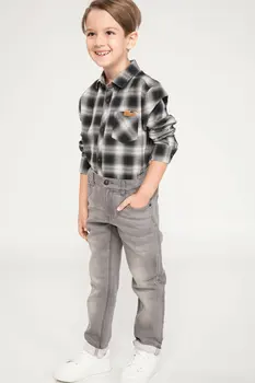 

DeFacto Boy Autumn Washed Blue Denim Jeans Boys Casual Straight Denim Pants Boys Loose Mid-waist Denim Trousers-J1252A618AU