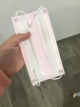 Mascarilla desechable no tejida de 3 capas para adultos, máscara facial transpirable con elásticos, 5 a 600 Uds., color negro y rosa, envío rápido