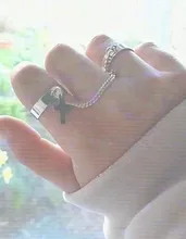 Anillo de Cruz de Hip Hop Retro Punk para hombre y mujer, cadena ajustable de dos eslabones, joyería gótica, 2021