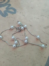 Joyería de plata de ley 925, 12 unidades, caja de perlas de 6mm, Gargantilla de cadena, collar Kolye, bisutería para mujer, S-n54