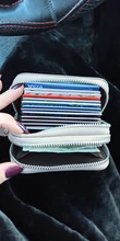 Womens Wallets Purses Credit-Card-Holder RFID Zipper Genuine-Leather Multifunctional