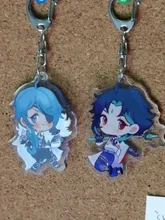 Genshin-Llavero de 11 estilos, Base de acrílico, regalo para seguidores, Genshin Impact Zhongli Diluc Venti Paimon