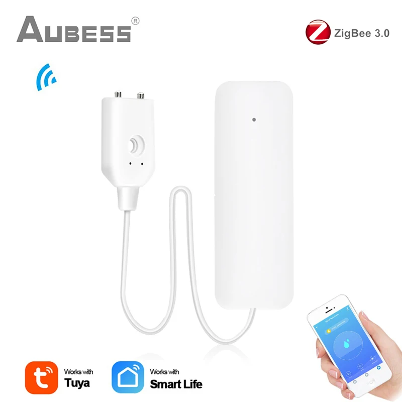 Датчик утечки воды Tuya Zigbee работает со шлюзом | Безопасность и защита