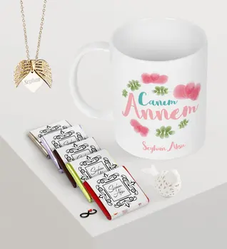 

Personalized Dear Mom Mug Chocolate Angel Wing Necklace Seti-12