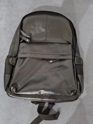 Men's Solid Color Eco-Leather Backpack photo review
