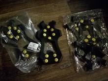 1 par S-XXL 10 pendientes Anti-Skid hielo de nieve escalada zapatos picos agarres para hielo tacos crampones invierno escalada antideslizante cubierta de zapatos