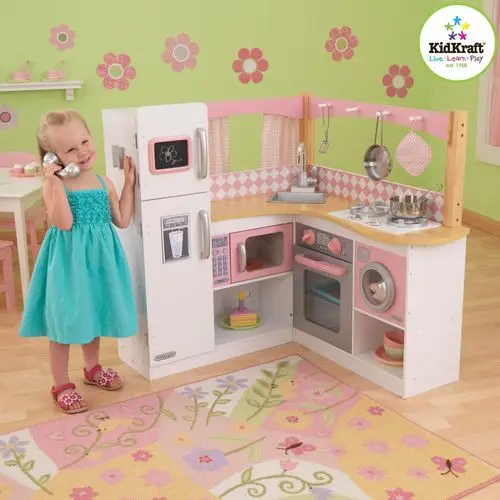 Kidkraft Игрушечная кухня "Изысканный уголок" деревянная, игрушечная кухня, игрушки для девочек, подарки детям, развивалка