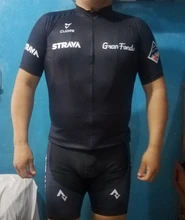STRAVA negro ciclismo Jersey 19D babero conjunto MTB uniforme ropa de bicicleta de secado rápido ropa de ciclismo para hombre corto Maillot Culotte