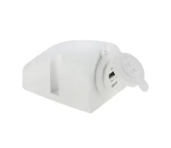 

USB connector 5 V 2.1A for mounting on the dashboard, white as241uw