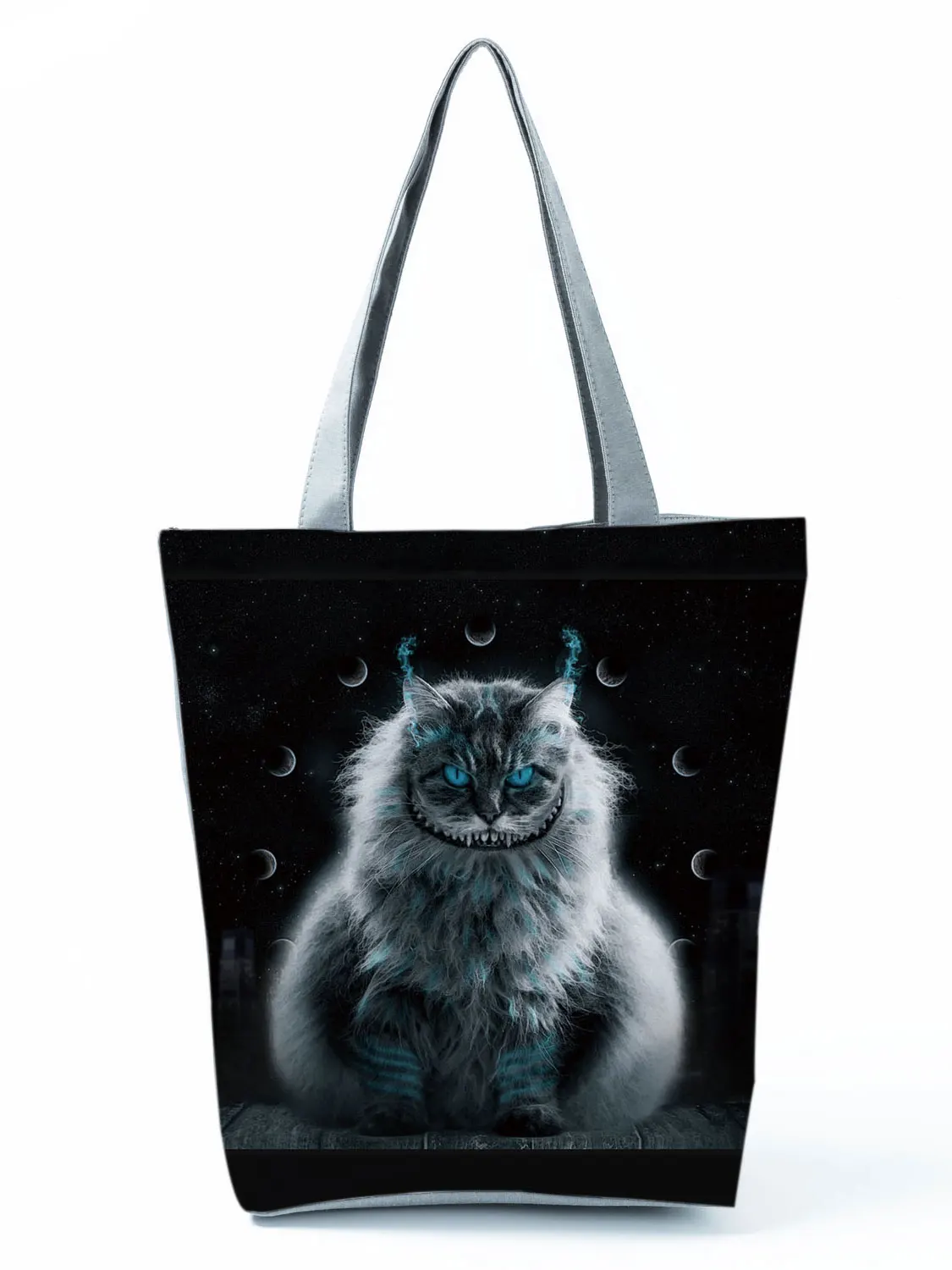2022 Cool Fashion Handbag Female Cats Print 3D Tote Travel Women Shoulder Bag Foldable High Capacity Shopping Bag Custom Pattern 