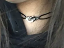 Collar con esposas y cordones de 100% Plata de Ley 925 para hombre y mujer, colgante de lunares con cuerda ajustable, Bisutería