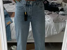 Mom Jeans Leg-Trousers Straight-Pants Washed Boyfriends Cowboy Vintage High-Waist Wide