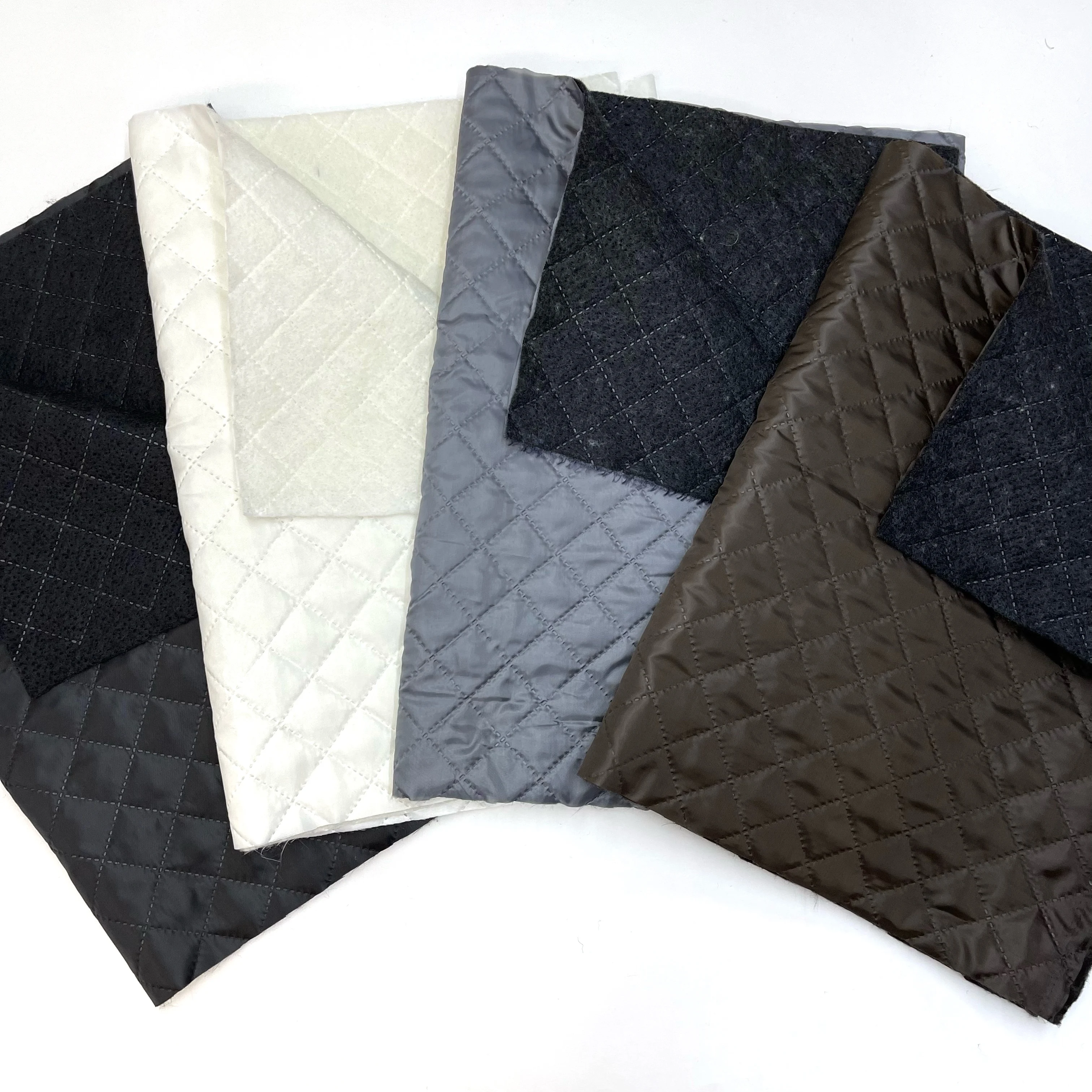 Fabric Lining Quilted On Wool, Universal Insulation For Outerwear