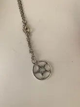 Collar con diseño sobrenatural trampa del diablo pentagrama estrella de cinco puntas Color plata antigua amuleto colgante Vintage Retro película joyería al por mayor