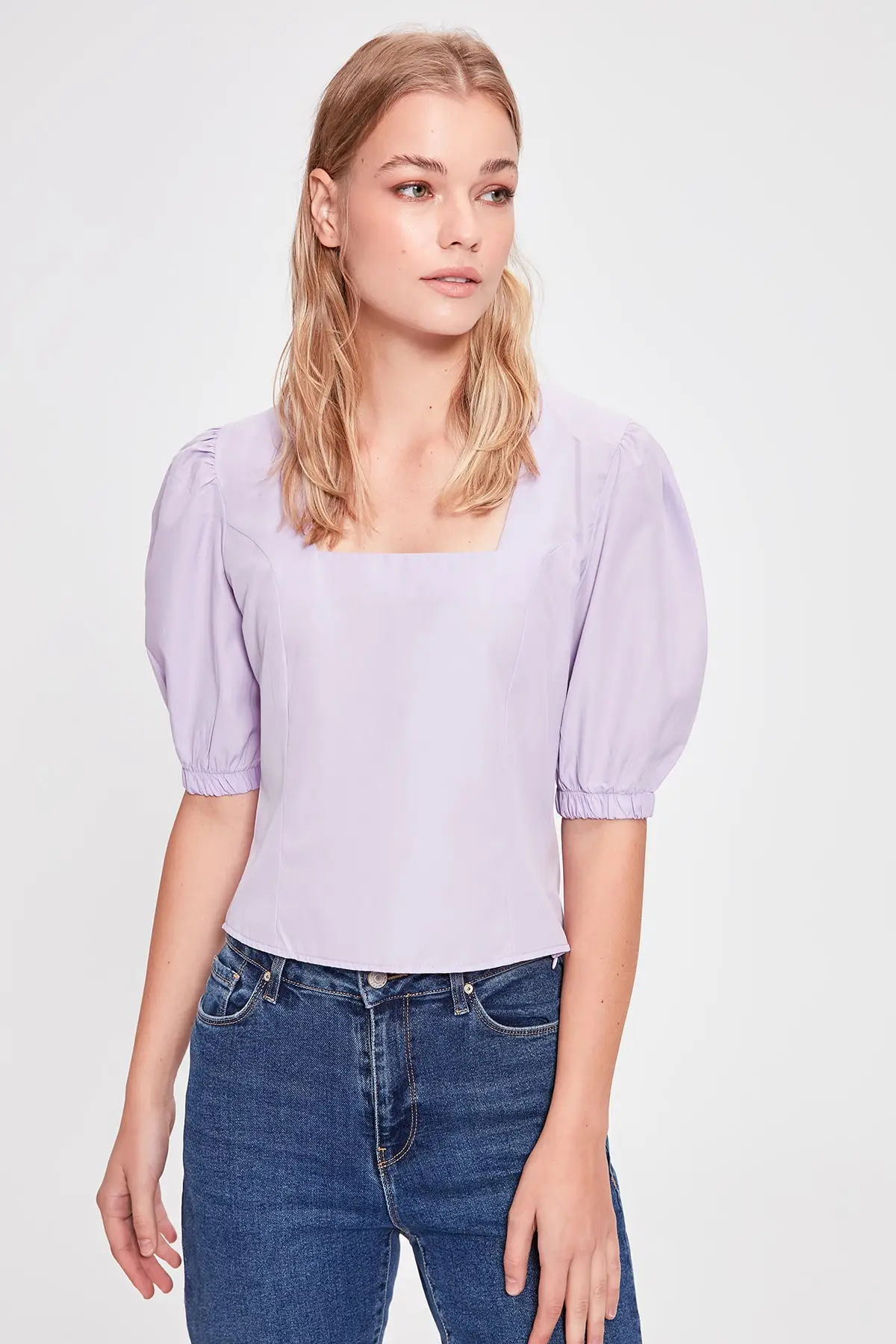 Trendyol резиновые детальные Bluz TWOAW20BZ0080 |
