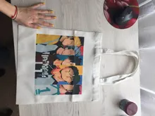 Tee Haikyu Manga Nishinoya Yuu Oikawa Tooru gráfico de impresión de dibujos animados de bolsas de compras de las niñas de moda Casual paquete bolso de mano