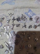 YuenZ 100 Uds Estilos mixtos animal de corazón clave corona encantos colgantes de la joyería de DIY para fabricación de collares y pulseras accesorios U050