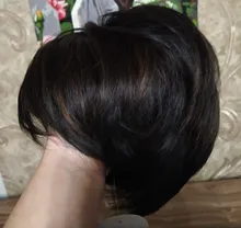 EASIHAIR-Peluca de cabello sintético para mujer, cabellera artificial corto liso de fibra de alta temperatura, color negro y marrón con flequillo de corte Pixie, Cosplay