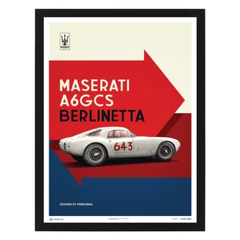 

Poster in the frame Maserati A6GCS Berlinetta 1954 - White, 32x42 cm