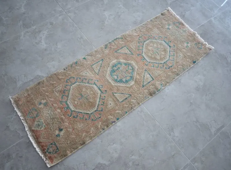 Плоский тканевый маленький ковер бегунок 18 ''X 48''/45x122 см