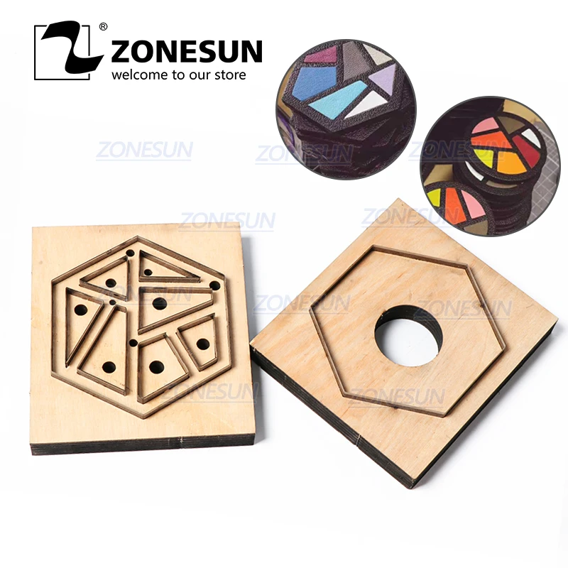 ZONESUN кожа Tangram Подгонянный коврик для чашки цветок резка инструмент рукоделия