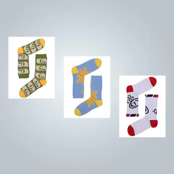 

3 Pairs Women's Crew Socks Colorful Patterned Premium Cotton