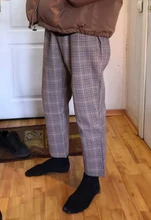 Plaid Pants Trousers Joggers Harajuku Women Streetwear Korean-Style Plus-Size Autumn