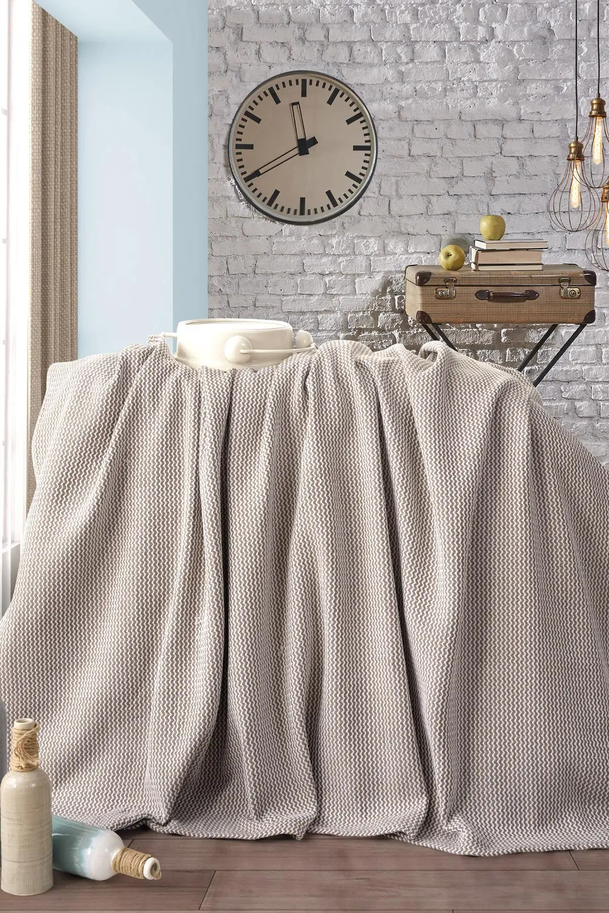 

100 Cotton Four Seasons Blanket Double Bed | Dark Beige