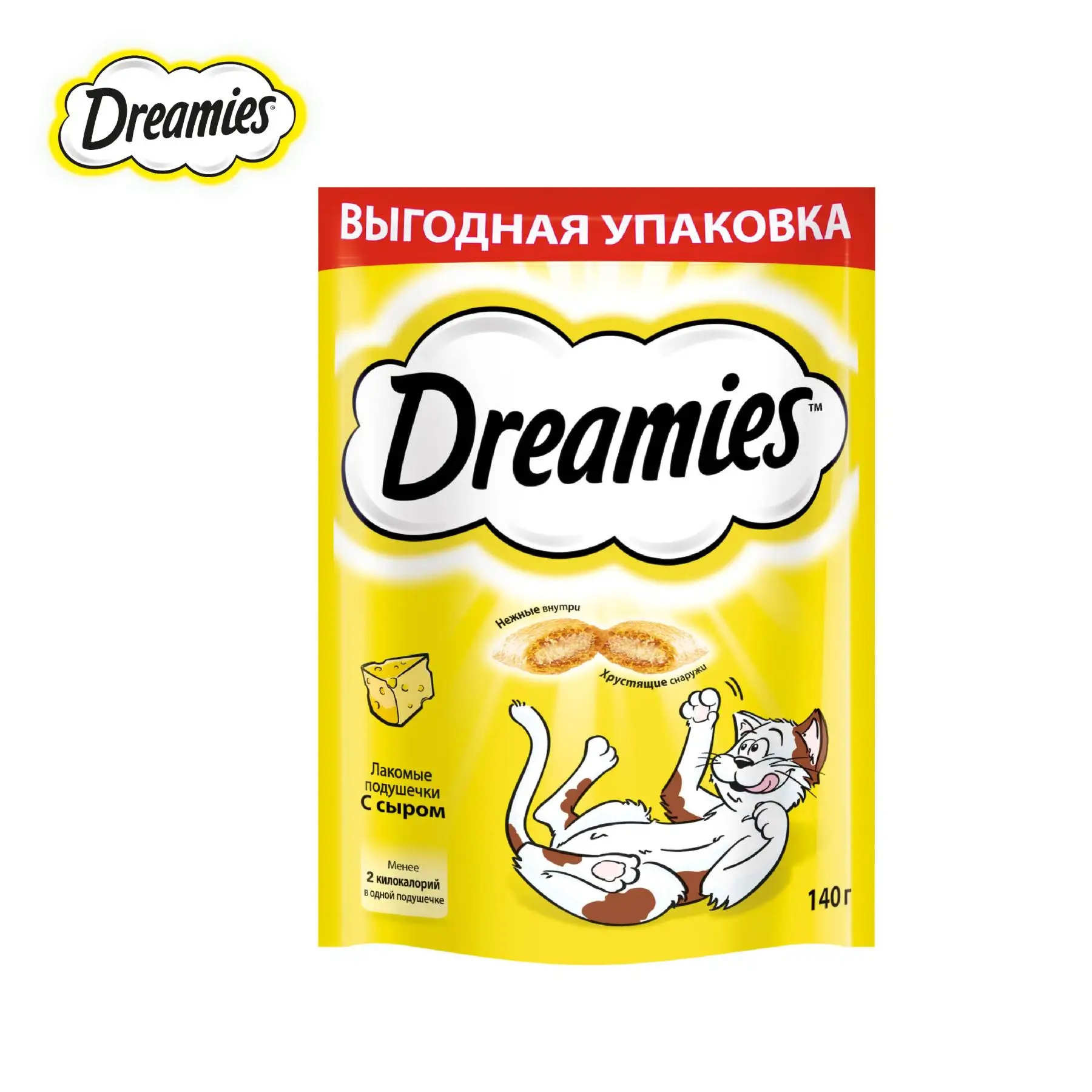 Лакомство для кошек Dreamies подушечки с сыром, 140г