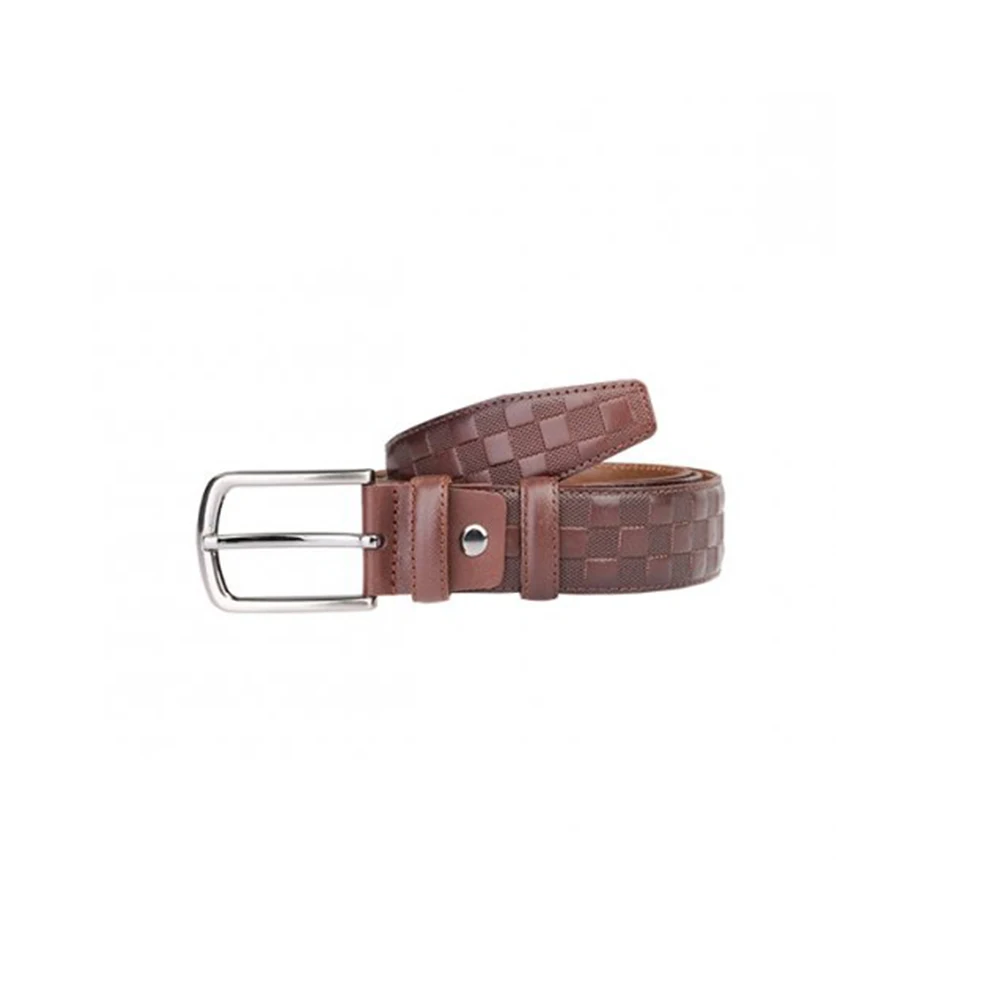

Genuine Leather Square Pattern Brown Men's Belt. Original Product. Turkish Quality 100% Leather.